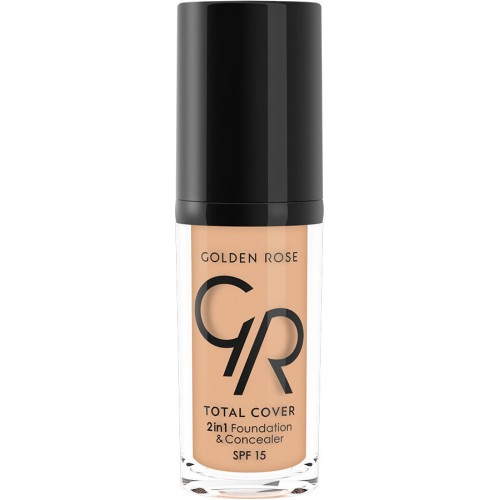Golden Rose Total cover 2in1 Foundation & Concealer Spf15 12 Light Beige 30ml