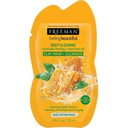 Freeman FeelingBeautiful Manuka Honey & Tea Tree Oil Deep Clearing Clay Mask & Cleanser 15ml