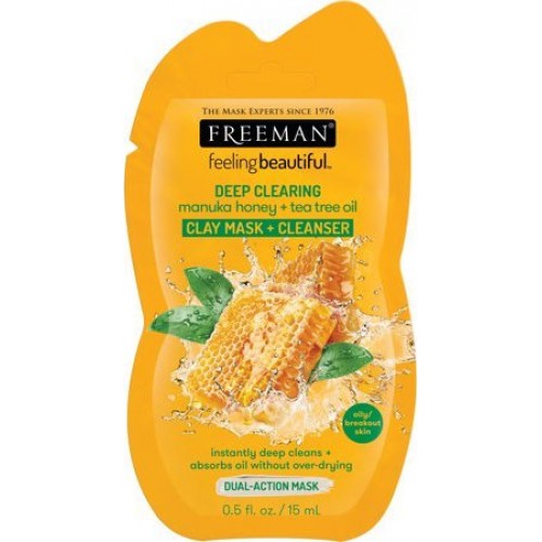 Freeman FeelingBeautiful Manuka Honey & Tea Tree Oil Deep Clearing Clay Mask & Cleanser 15ml