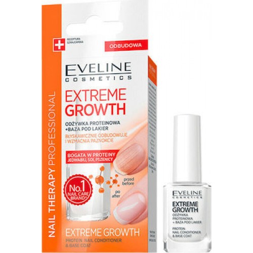  Eveline Extreme Growth Nail Conditioner and Base Coat 12ml