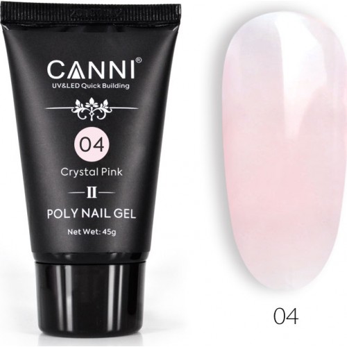 Canni Nail Art Poly Nail Gel 04 Crystal Pink  (Ακρυλικό τζελ χτισίματος) 45gr