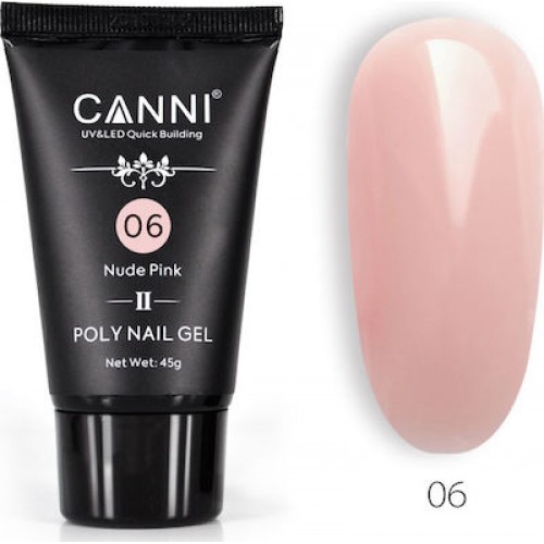 Canni Nail Art Poly Nail Gel 06 Nude Pink (Ακρυλικό τζελ χτισίματος) 45gr