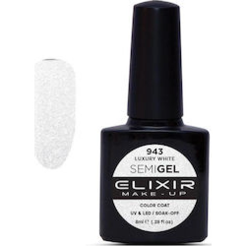 Elixir Semi Gel (Ημιμόνιμο βερνίκι) - 943 (Luxury White) 8ml Elixir Semi Gel (Ημιμόνιμο βερνίκι) - 943 (Luxury White) 8ml